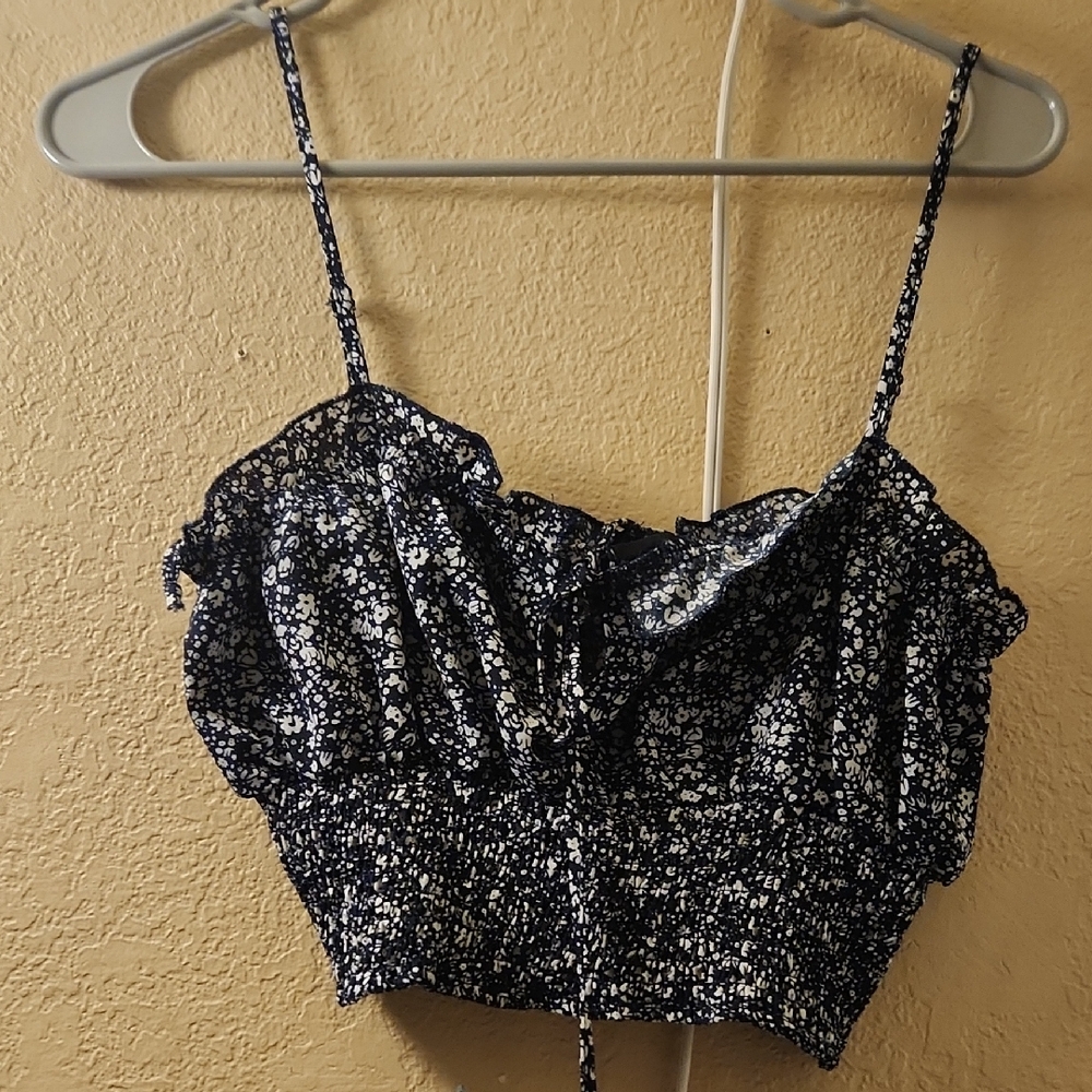 Windsor Navy Blue Floral Crop Top